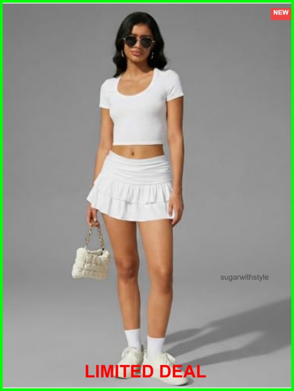 Y2K Ruffle Tiered Mini Skirt Skort Ruch Low Rise Micro - Picture 5 of 6